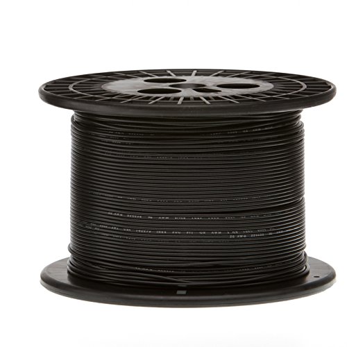 Remington Industries 22UL1007STRBLA1000 22 AWG Gauge Stranded Hook Up Wire, 1000 feet Length, Black, 0.0253" Diameter, UL1007, 300 Volts