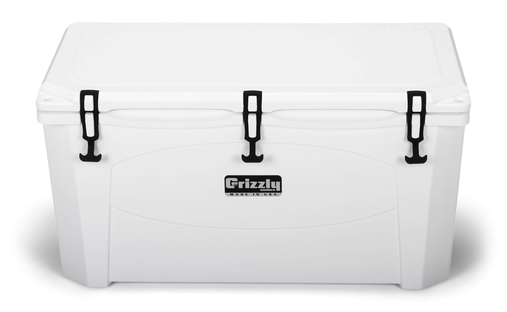 Grizzly 100 Cooler | 100 qt Ice Chest Durable Rotomolded Insulated | Made in USA | Warranty for Life | For Beach Boat Camping Fishing Hunting | G100 | White