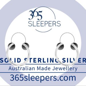 365 SLEEPERS Sterling Silver Unisex Hinged Hoop Nose Helix Tragus Lip Ring Sleeper Earrings - Hand Made In Australia - Nickel Free Hypoallergenic - 8mm - 10mm - 12mm