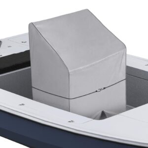 icover boat center console cover heavy duty 600d waterproof for carolina skiff, boston whaler, mako, excel bay pro,wellcraft and other brands with center console up to 60"(h) x 44"(l) x 34"(w)