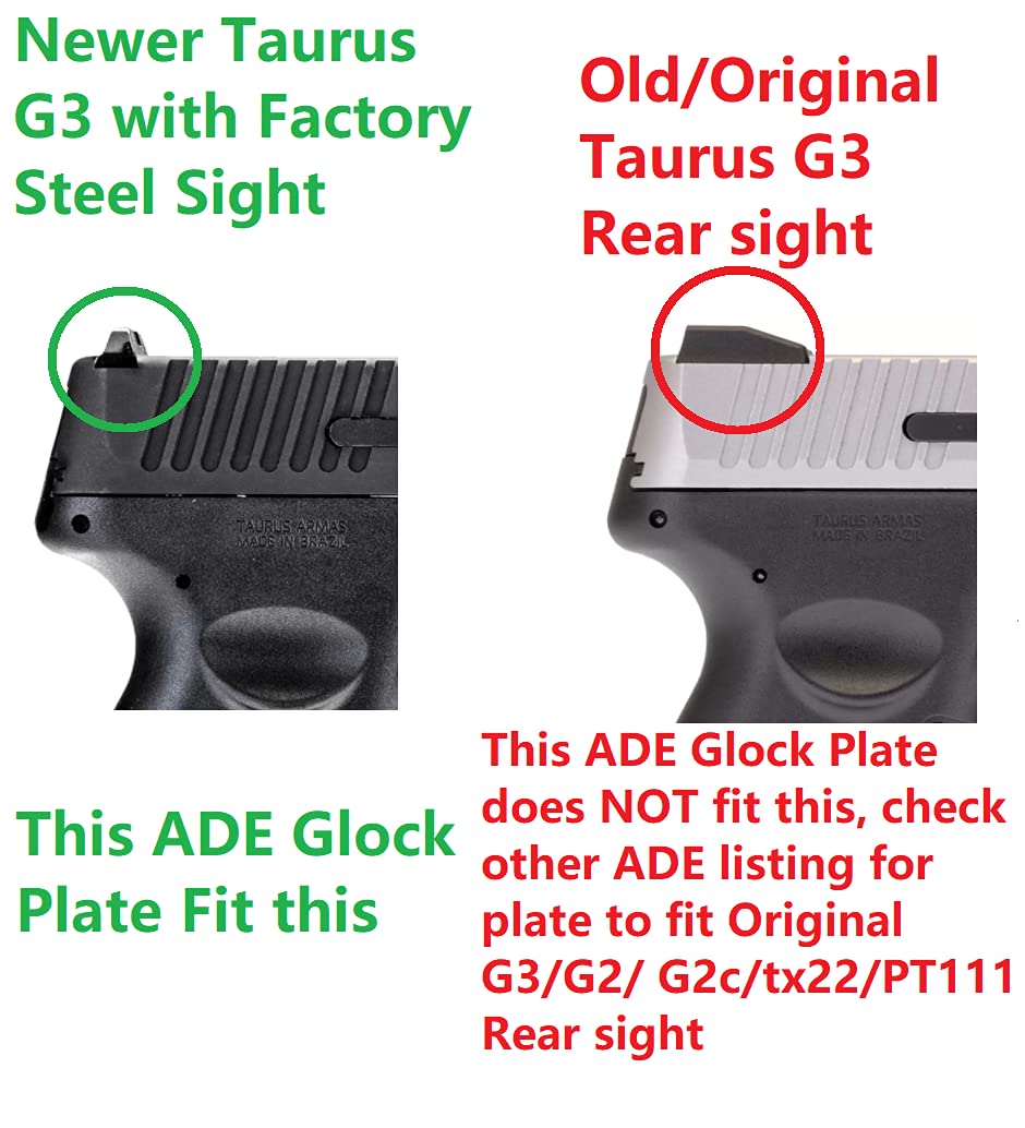 ADE Red Dot Mounting Plate for Glock, Taurus GX4,G3C,G3 with Factory Steel Sight for Vortex Venom/Viper,Buris Fastfire