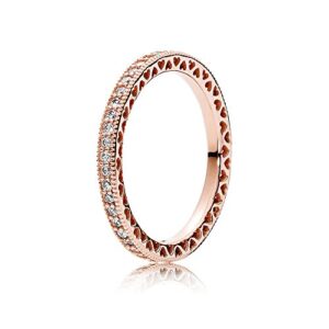 pandora hearts rose gold size 8.5 ring 180963cz-58