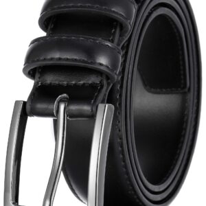 Marino's Dress Belt Men, Elegant Mens Belts Leather with Single Prong Buckle, Genuine Leather Belt for Men - Black - 38