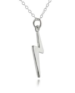 fashionjunkie4life silver lightning bolt necklace for women | 18” sterling silver necklace with sterling silver lightning bolt pendant | jewelry gifts for men & women.