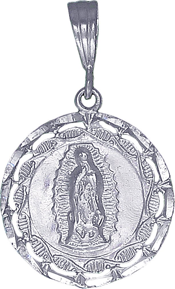 eJewelryPlus Sterling Silver Virgin Mary Pendant Necklace Medallion