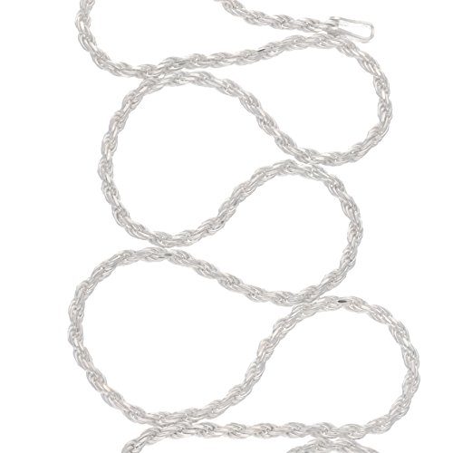 2mm Sterling Silver 32" Diamond-Cut Rope Chain Necklace(Lengths 14",16",18",20",22",24",26",28",30",32",34",36")