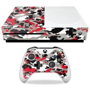 mightyskins skin compatible with microsoft xbox one s - red camo | protective, durable, and unique vinyl decal wrap cover | easy to apply, remove, and change styles | made in the usa