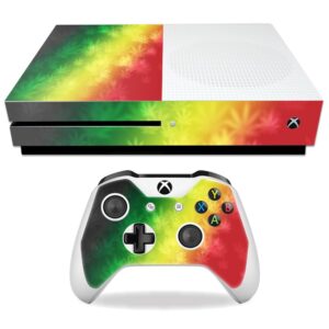 mightyskins skin compatible with microsoft xbox one s - rasta rainbow | protective, durable, and unique vinyl decal wrap cover | easy to apply, remove, and change styles | made in the usa