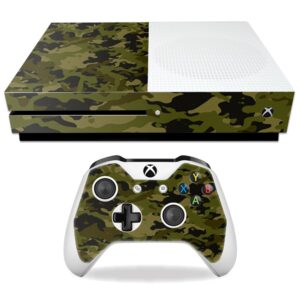 mightyskins skin compatible with microsoft xbox one s - green camouflage | protective, durable, and unique vinyl decal wrap cover | easy to apply, remove, and change styles | made in the usa