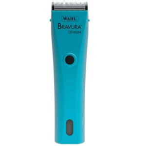 wahl professional animal bravura lithium powerful motor cord/cordless pet clipper kit (turquoise) with blade brush