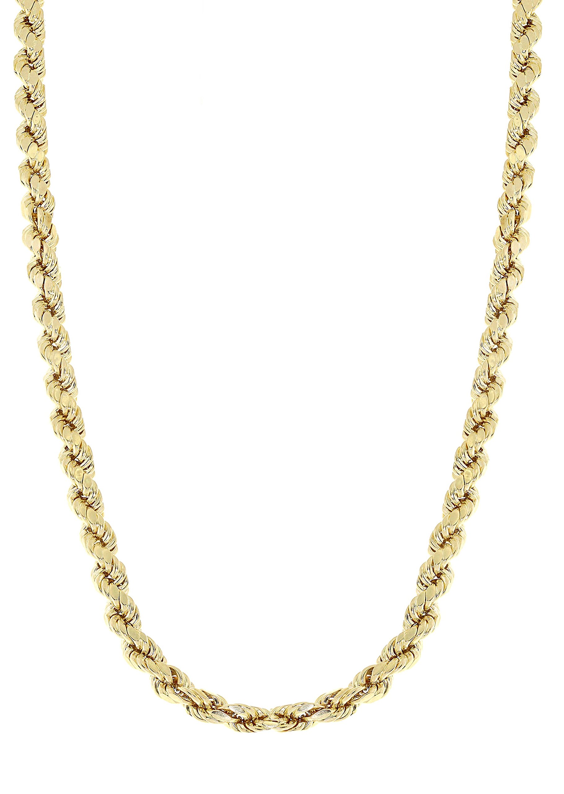 MCS Jewelry 10 Karat Yellow Gold Rope Chain Necklace 3.0mm (Length: 18”-24") (22)