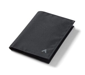 allett coin wallet 2.0, jet black | nylon, rfid blocking, velcro pocket, slim, minimalist, bifold, water resistant, thin, front pocket | holds 4-24+ cards, flat bills & receipts | made in the usa