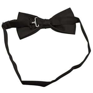 Platinum Hanger Mens Classic Pre-Tied Satin Formal Tuxedo Bowtie Adjustable Length Large Variety Colors Available (Black)