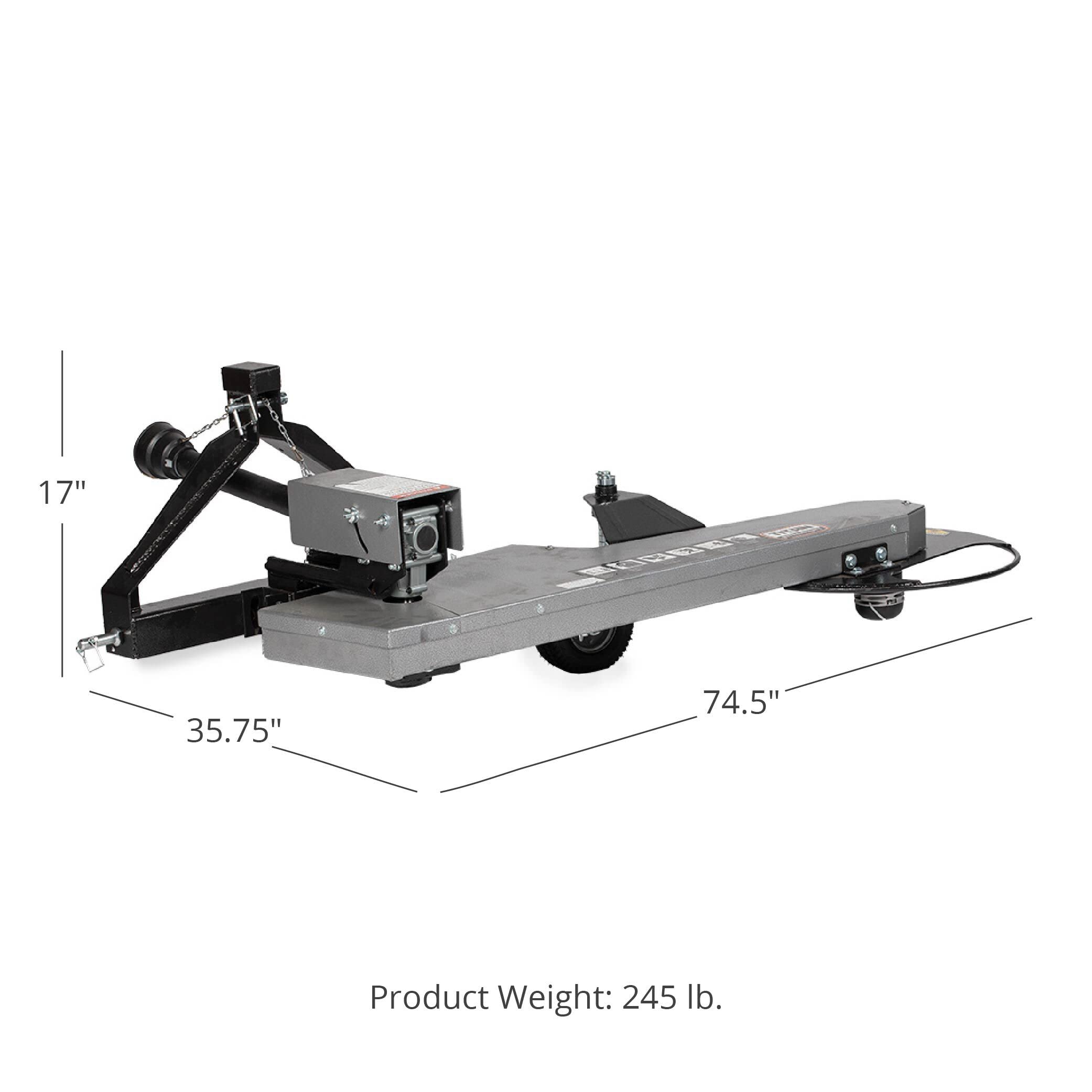 Titan Attachments 3 Point Trimmer Lawn Mower Attachment Fits Category 1 Tractors, Mow Fence Lines 3X Faster