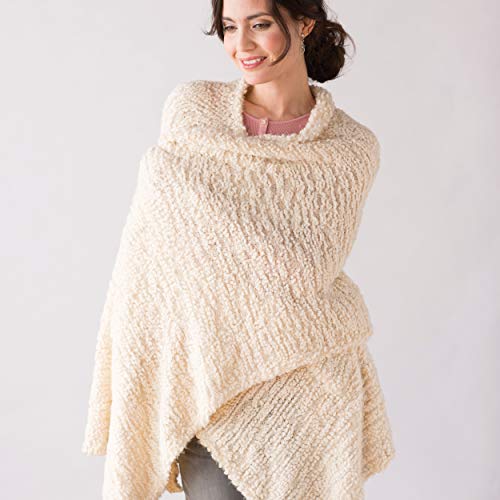 Cream Women's One Size Soft Knit Nylon Giving Shawl Wrap in Gift Box