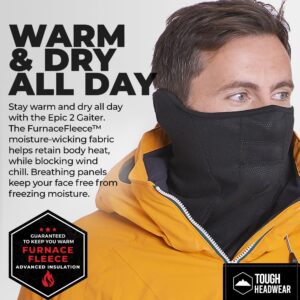 Tough Headwear Winter Face Mask & Ski Mask Neck Gaiter - Cold Weather Half Balaclava - Tactical Neck Warmer for Men & Women