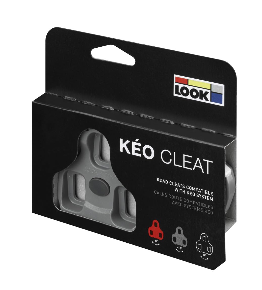 LOOK Cycle - KEO Grip Cleat Cycling Cleats – Anti-Slip Surface - Minimum Weight, Compact Size - 4.5° Angular Freedom - Color Grey