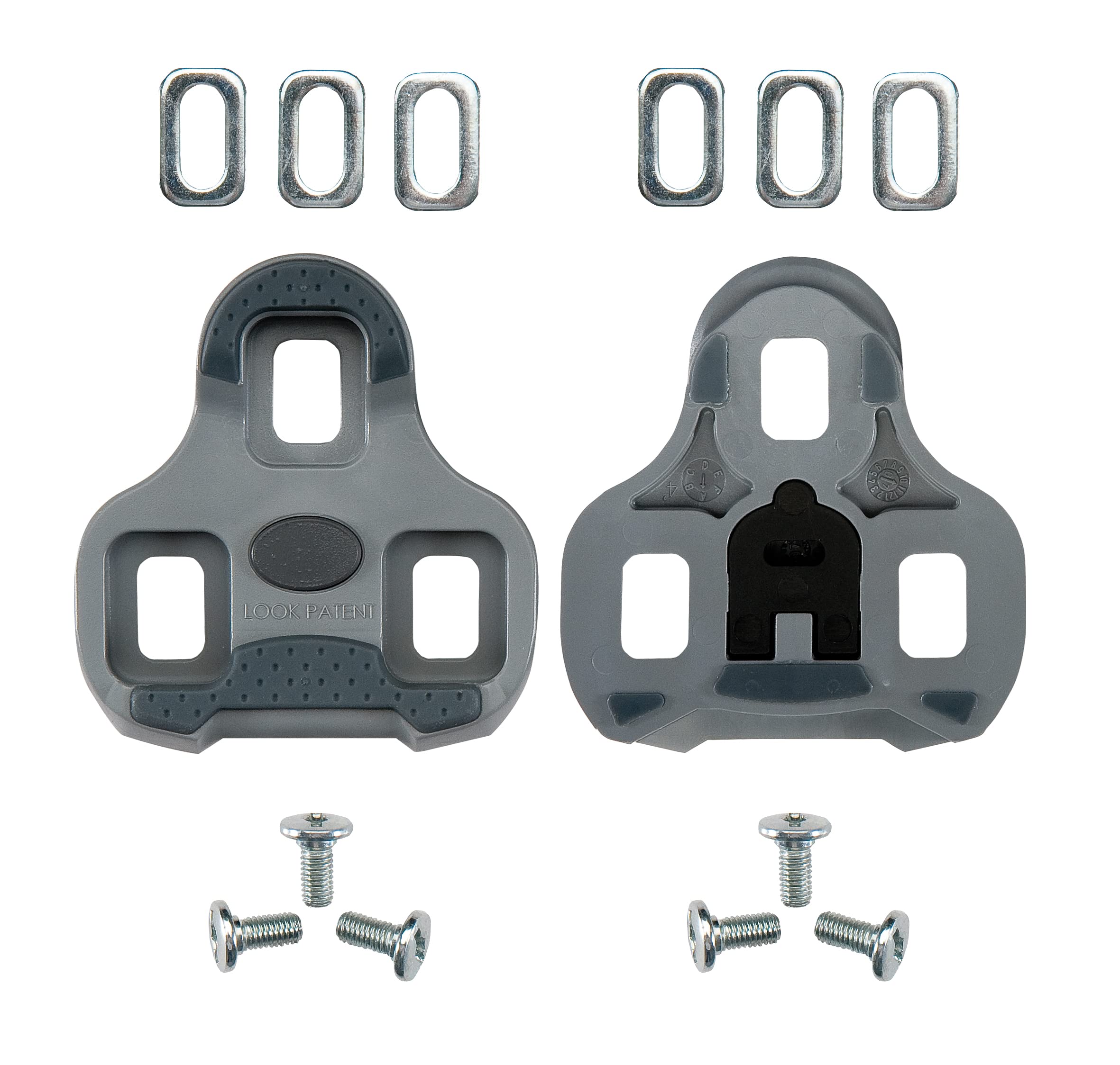 LOOK Cycle - KEO Grip Cleat Cycling Cleats – Anti-Slip Surface - Minimum Weight, Compact Size - 4.5° Angular Freedom - Color Grey