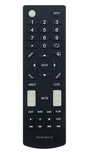 NS-RC4NA-16 Replaced Remote fit for INSIGNIA TV NS-19D220MX16 NS19D220MX16 NS-19D220NA16 NS19D220NA16 NS-24D220MX16 NS24D220MX16 NS-24D220NA16 NS24D220NA16 NS24D420NA16 NS-24D420NA16