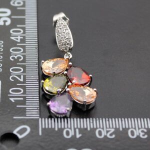 Earring for Women, Classic Multi Gemstones Silver Plated Earring with Amethyst Garnet Morganite Peridot Women Jewelry (Silver)