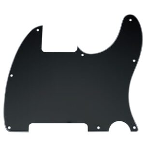 musiclily 8 hole tele blank pickguard guitar pick guard scratch plate for fender usa/mexican telecaster esquire electric guitar, 3ply black