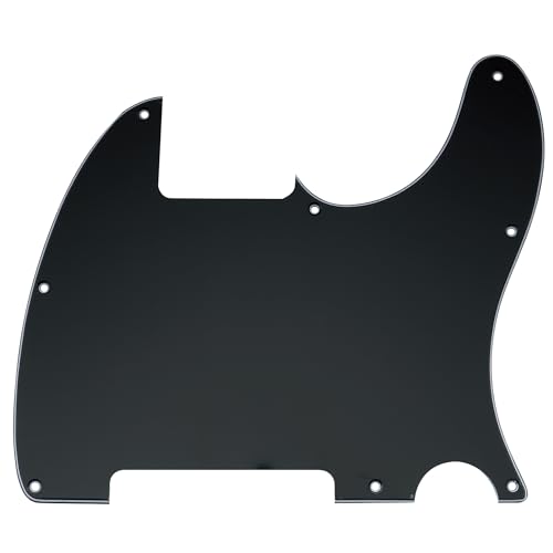 Musiclily 8 Hole Tele Blank Pickguard Guitar Pick Guard Scratch Plate for Fender USA/Mexican Telecaster Esquire Electric Guitar, 3Ply Black