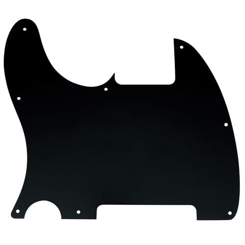 Musiclily 8 Hole Tele Blank Pickguard Guitar Pick Guard Scratch Plate for Fender USA/Mexican Telecaster Esquire Electric Guitar, 3Ply Black