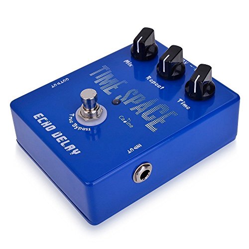 Caline Delay Effect Guitar Pedal Time Space Echo Electric Digital Pedal with 3 Switches Aluminum Alloy Housing CP-17