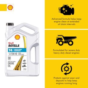 Shell Rotella T4 Triple Protection Conventional 15W-40 Diesel Engine Oil (1-Gallon, Case of 3)