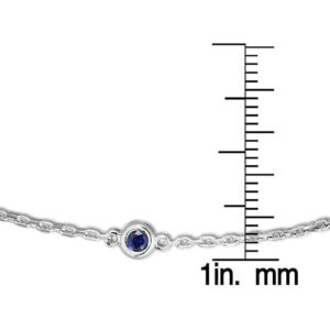 Noray Designs 14K White Gold 1 Ct Blue Sapphire 10 Station Necklace, 18 Inches