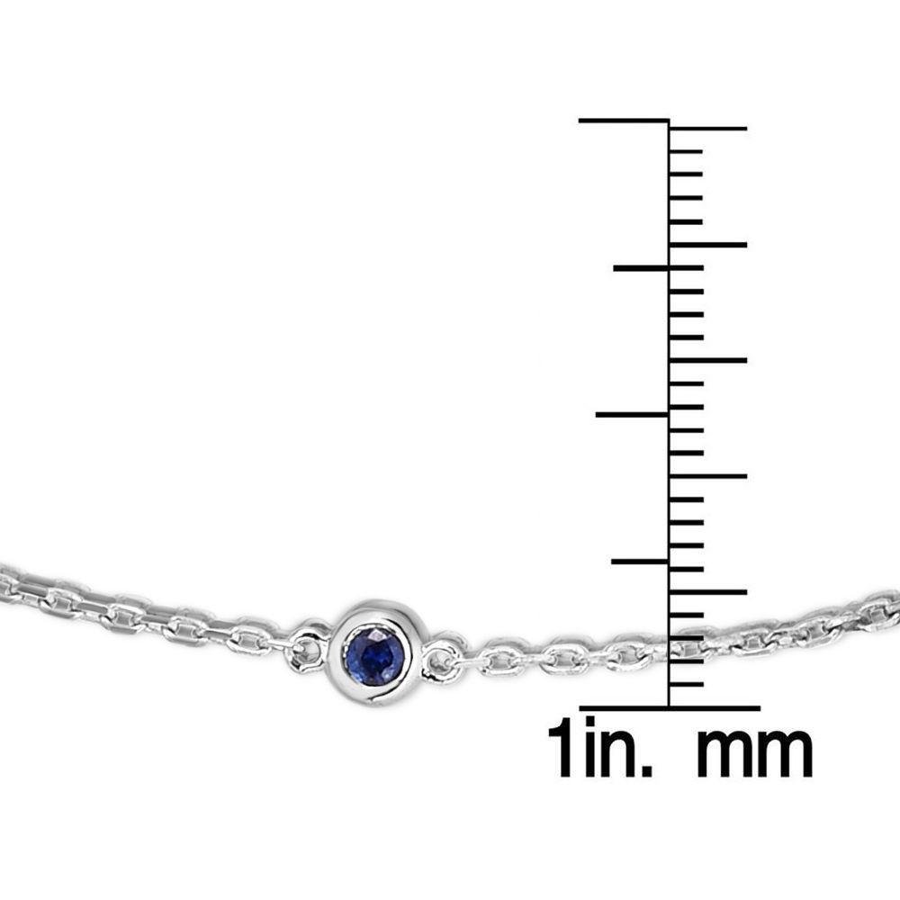 Noray Designs 14K White Gold 1 Ct Blue Sapphire 10 Station Necklace, 18 Inches