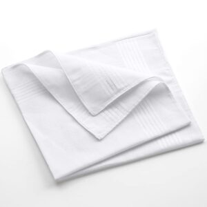 Ohuhu Handkerchiefs for Men, 13 Pack 100% Soft Cotton Hankerchief Cotton Machine Wash White Pocket Square for Suit - 16'' x 16'' Mens Handkerchiefs Hankies