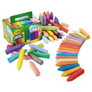 Crayola 512048 Washable Sidewalk Chalk 48 Assorted Bright Colors 48 Sticks/Set