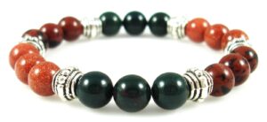 the magic is in you 8" - blood circulation 8mm crystal gemstone intention bracelet - bloodstone, goldstone, and mahogany obsidian