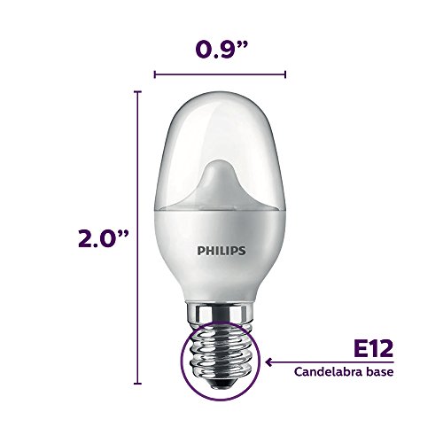 Philips LED Flicker-Free C7 Night Light Bulb, Non-Dimmable, 30 Lumen, Soft White Light (2700K), .05W=7W, E12 Base, 12-Pack