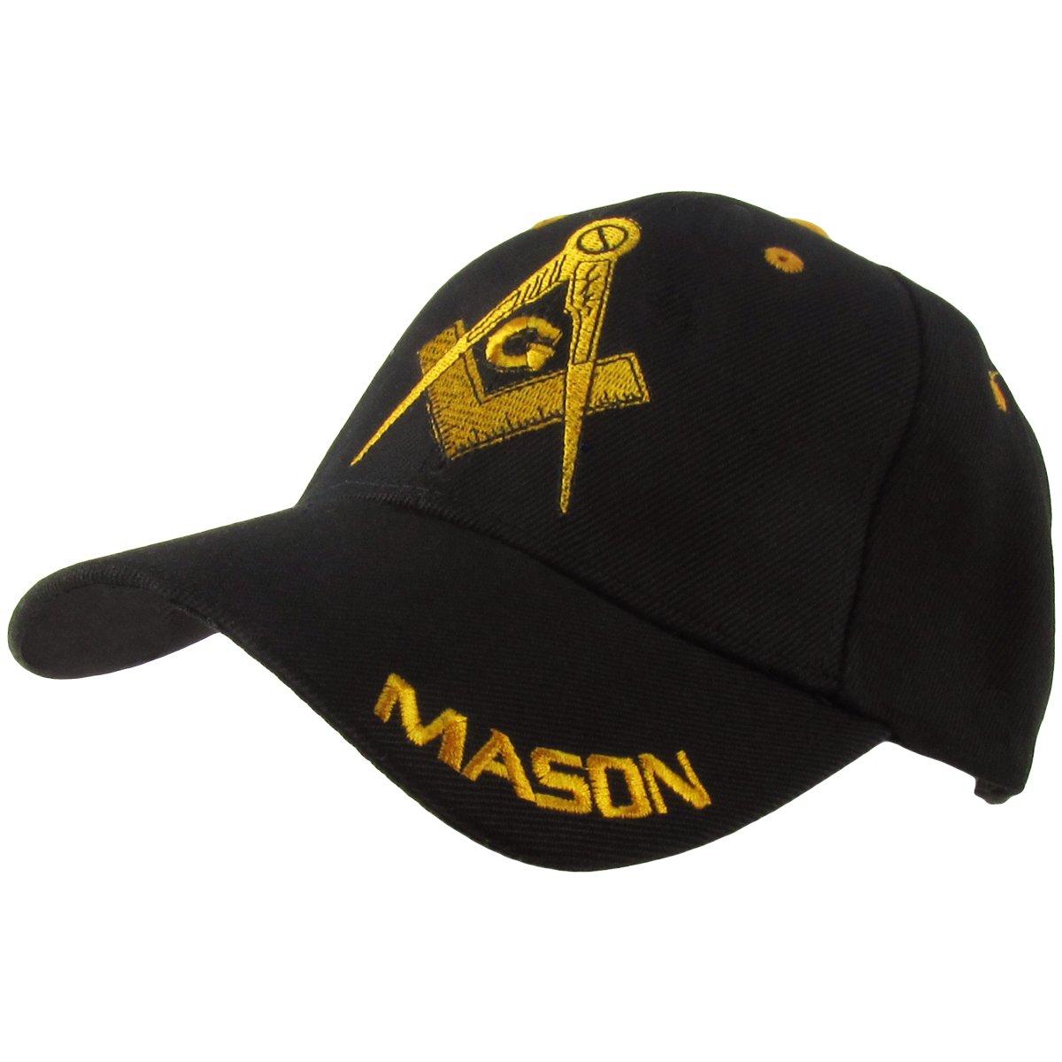 Treasure Gurus MASON Masonic Ball Cap Adjustable Freemason Golf/Baseball Hat Freemasonry Gift Black