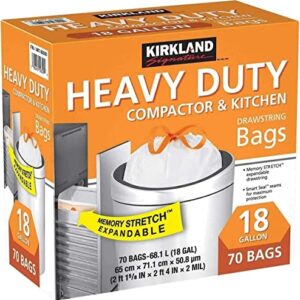 Kirkland Signature Compactor Kitchen Trash Bag with Gripping Drawstring Secure Full Size