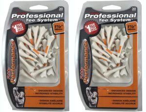 pride professional tee system,evolution plastic 30 golf tees, 1 1/2" (2-pack)