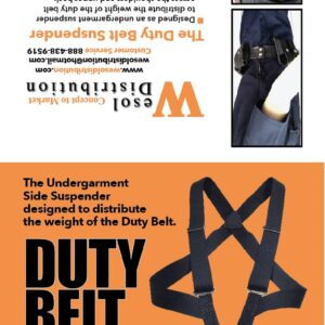 Shirt Lock Undergarment Duty Suspenders | Heavy Duty Elastic Duty Belt Suspenders | Slim and Hidden Duty Accessory