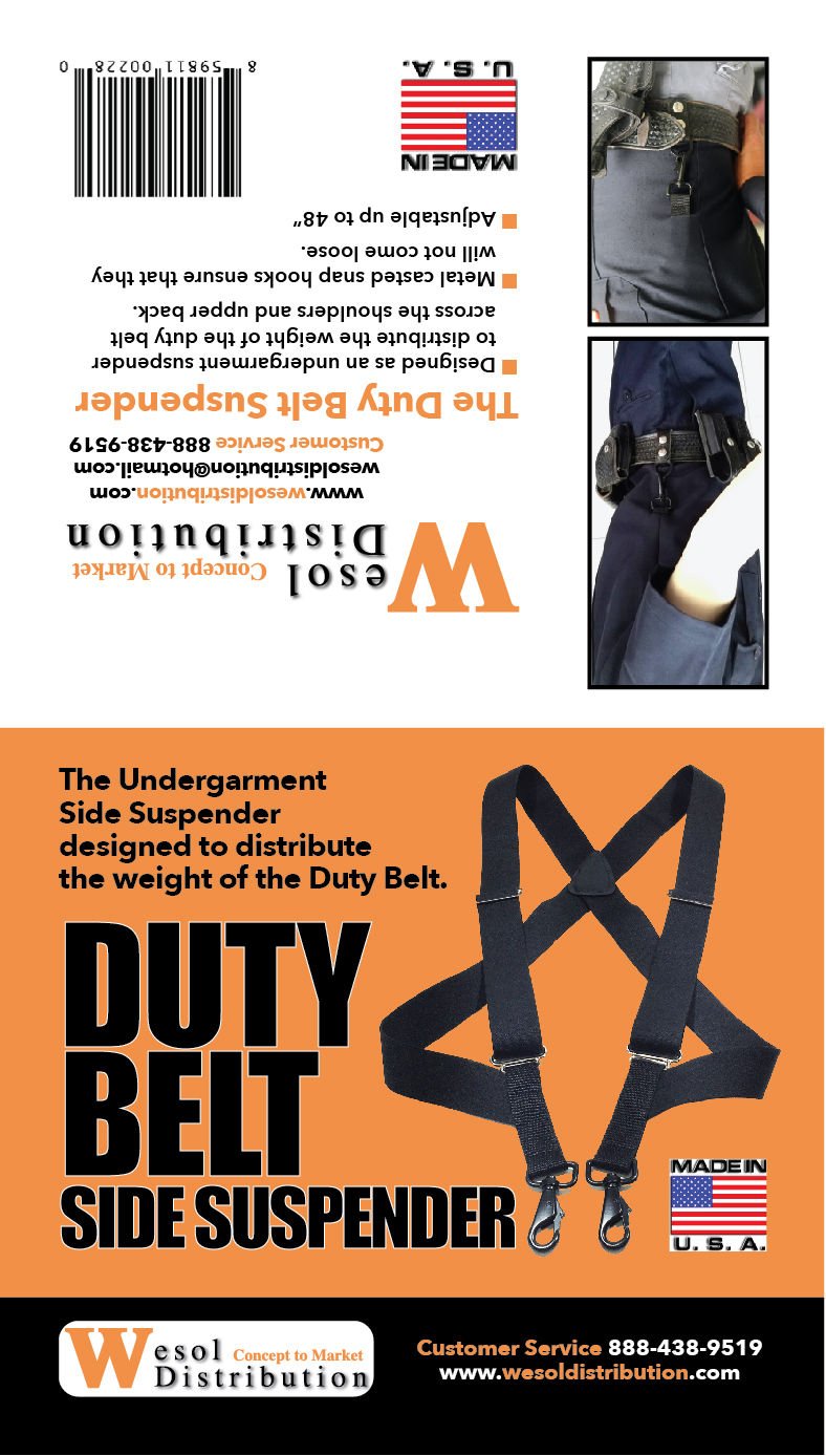 Shirt Lock Undergarment Duty Suspenders | Heavy Duty Elastic Duty Belt Suspenders | Slim and Hidden Duty Accessory