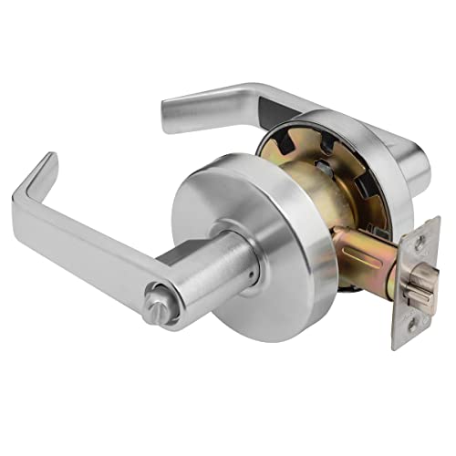 Dynasty Hardware AUG-00-26D Grade 2 Commercial Duty Office Door Keyed Lever Lockset, ADA, Satin Chrome Finish