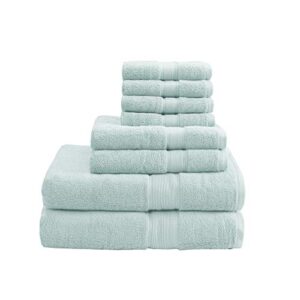 madison park signature 800gsm 100% cotton luxurious bath towel set highly absorbent, quick dry, hotel & spa quality for bathroom, multi-sizes, seafoam 8 piece