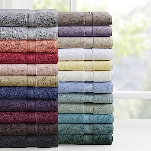 Madison Park Signature 800GSM 100% Cotton Luxurious Bath Towel Set Highly Absorbent, Quick Dry, Hotel & Spa Quality for Bathroom, Multi-Sizes, Seafoam 8 Piece