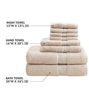 Madison Park Signature 800GSM 100% Cotton Luxurious Bath Towel Set Highly Absorbent, Quick Dry, Hotel & Spa Quality for Bathroom, Multi-Sizes, Seafoam 8 Piece