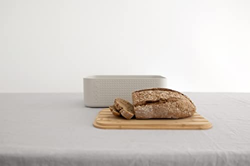 Bodum 11740-01 Bistro Bread Box Small Bread Box, Plastic, Wood, White, 19.39 x 29.4 x 10.7 cm