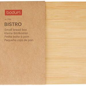 Bodum 11740-01 Bistro Bread Box Small Bread Box, Plastic, Wood, White, 19.39 x 29.4 x 10.7 cm