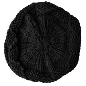 Lilax Knit Slouchy Oversized Soft Warm Winter Beanie Hat Black