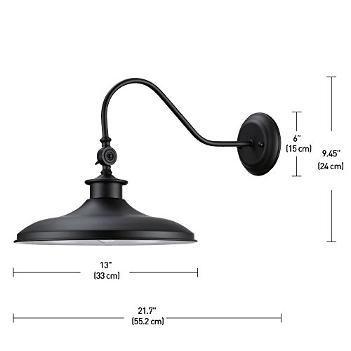 Globe Electric 44095 Aedan 1-Light Swivel Wall Sconce, Black Finish, Bulb Not Included