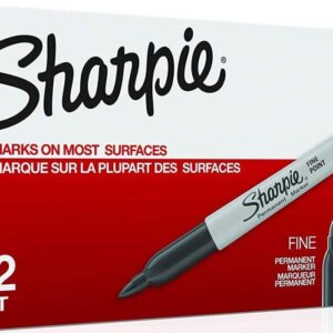 Sharpie 30001 Black Fine Point Permanent Markers, 288 Count