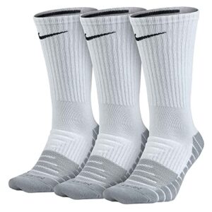 Nike Dry Cushion Crew Training Sock (3 Pairs),White,Medium